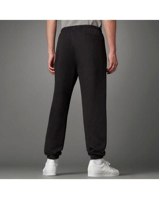Adidas Black Originals Cotton Drawstring Elastic Waistband Sports Pants/Trousers/Joggers for men
