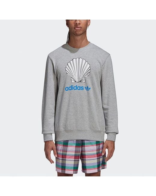Adidas Gray Originals X Noah Shell Logo Crewneck for men