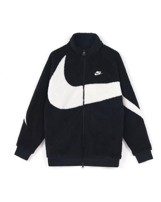 Nike Blue Big Swoosh Reversible Boa Jacket Asia Sizing for men