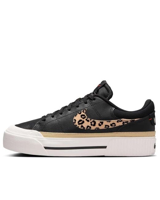 Nike Black (Wmns) Court Legacy Lift 'Leopard'