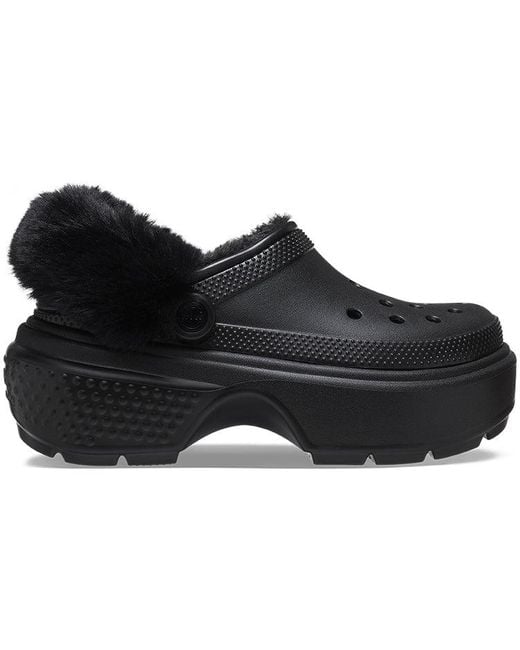 CROCSTM Black (Wmns) Stomp Lined Clogs