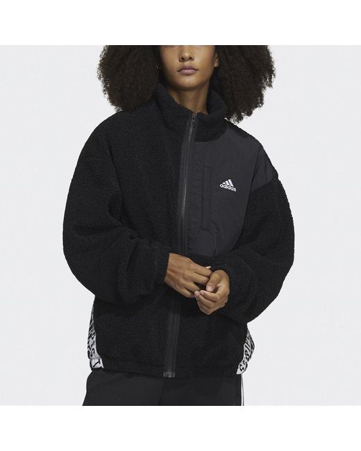 Adidas Blue (Wmns) Boa Jacket Stand Up Collar Jacket Coat