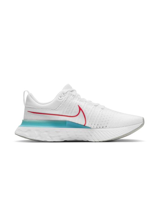 Nike White React Infinity Run Flyknit 2 Glacier Ice' for men
