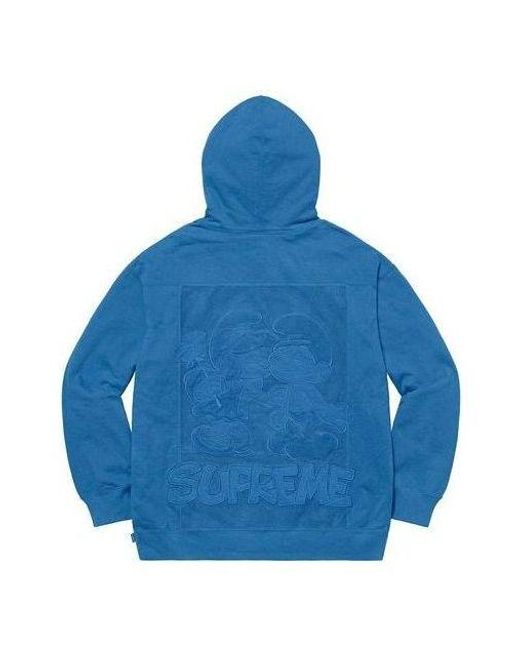 Supreme Blue Smurfs Hoodie for men