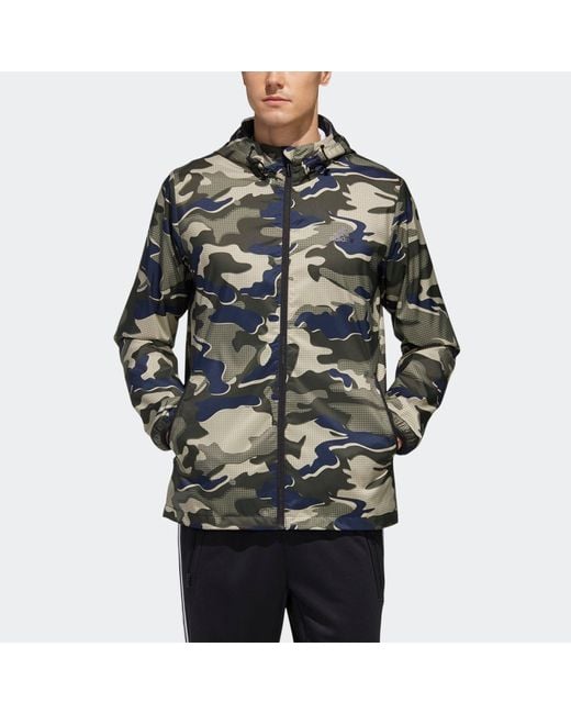 Adidas Gray Mh Wb Camo Sports Hooded Jacket Asia Edition for men