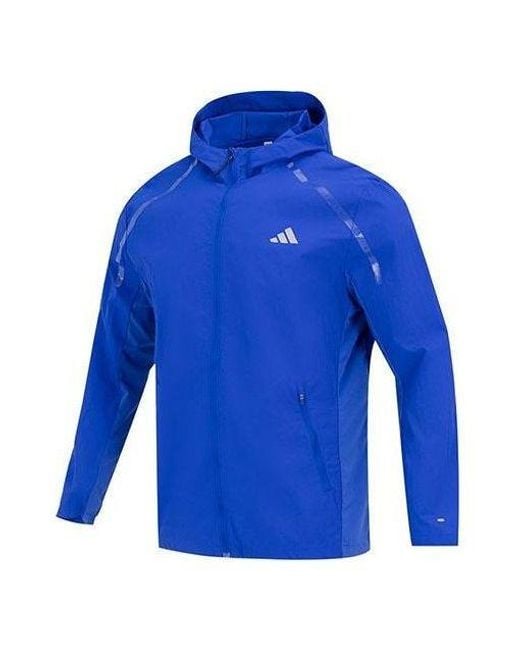 Adidas Blue Marathon Warm-up Running Jacket for men