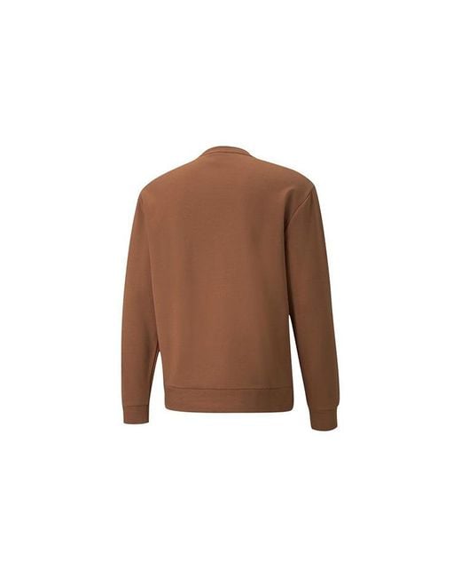 PUMA Brown Winterized Crew Logo for men