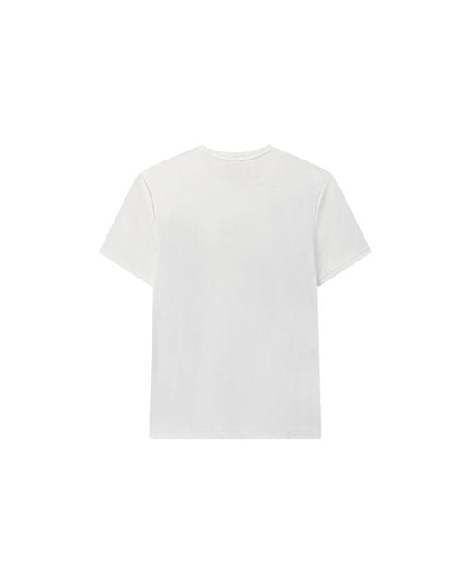 Fila White Logo Letter Print Crewneck Loose Short Sleeve for men