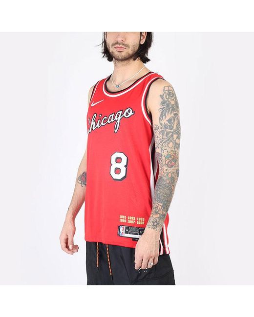 Nike Red X Nba 75 Chicago Bulls Jerseys 'Zach Lavine 8' for men