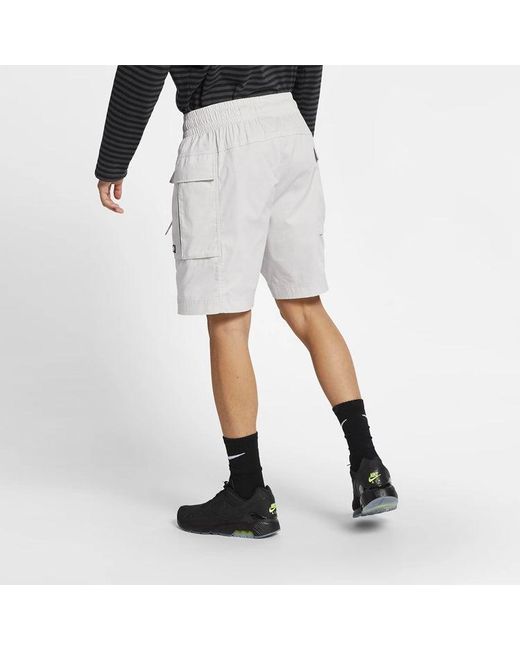 Nike White Running Sports Big Pocket Cargo Shorts Creamy for men