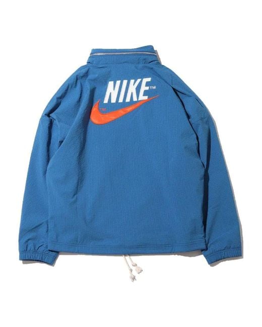 Nike Blue Sportswear Alphabet Logo Woven Jacket for men