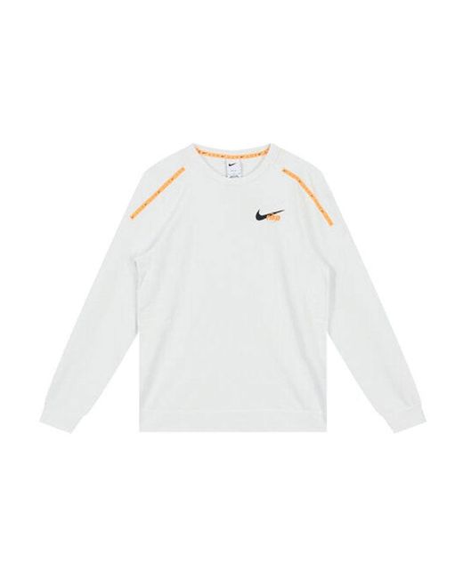 Nike White Dry-Fit Dye Fleece Graphic Sweatshirt for men