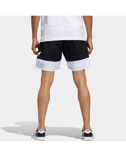 Adidas Black Originals Logo Alphabet Printing Splicing Loose Shorts for men