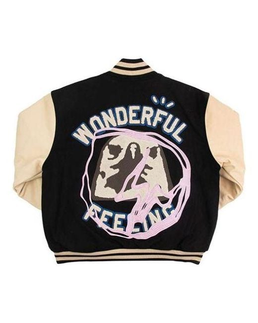 Travis Scott Black X Fragment Cactus Jack Jacket 'Manifest Letterman' for men