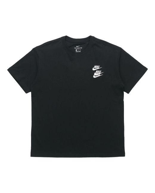 Nike Black Large Logo Printing Sports Round Neck Short Sleeve for men