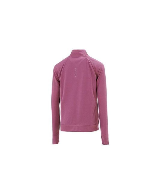 Nike Purple (Wmns) Dri-Fit Half Zipper Quick Dry Reflective Sports Long Sleeves Deep T-Shirt
