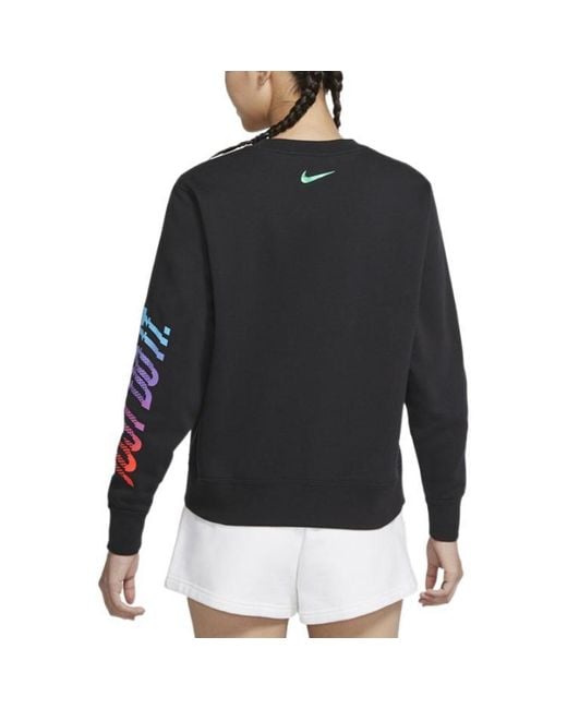Nike Blue (Wmns) Sportswear Logo Fleece Crew Sweatshirt Multi'