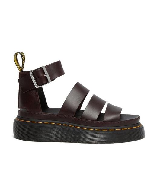 Dr. Martens Black (Wmns) Clarissa Ii Atlas Quad Leather Platform Sandals 'Oxblood'