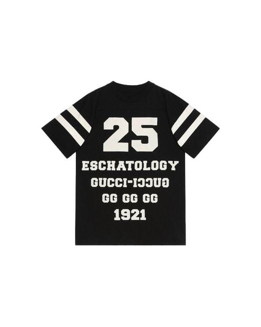 Gucci Black Ss21 1921 Series Alphabet Printing Casual Short Sleeve for men