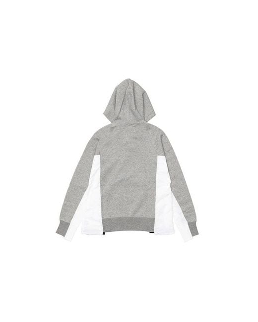 Nike Gray X Sacai Logo Hoodie Asia Sizing for men