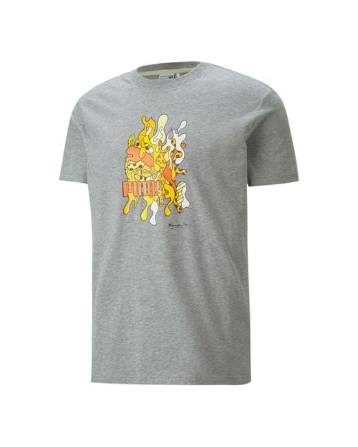 PUMA Gray X Britto Crossover Funny Printing Sports Round Neck Short Sleeve Couple Style for men