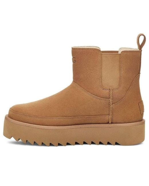 Ugg Brown (Wmns) Classic Chelsea Platform Mini Boot 'Chestnut'