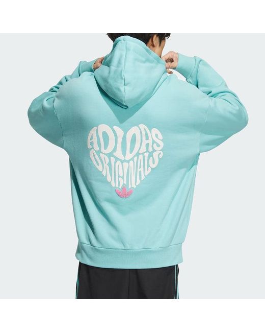Adidas Blue Originals V-Day Hoodie Asia Sizing for men