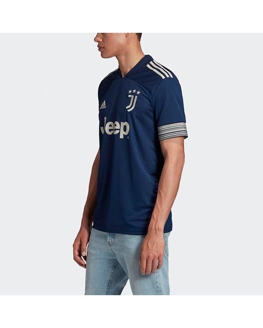 Adidas Blue Juve A Jsy Juventus Away Fan Edition V Neck Sports Jersey for men