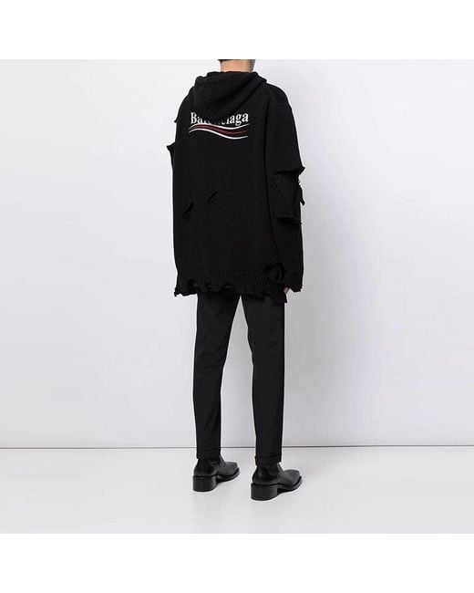 Balenciaga Blue Political Campaign Destroyed Hoodie