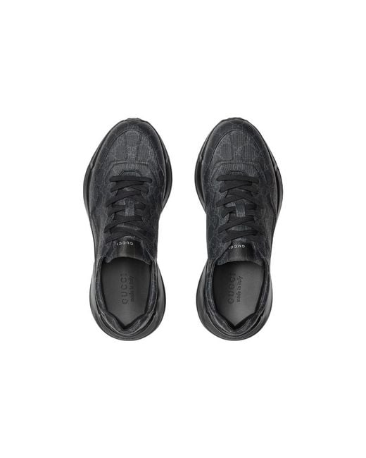 Gucci Black Gg Print Sneakers for men