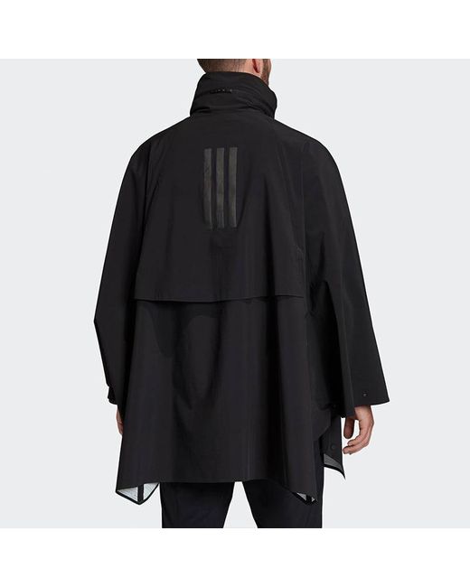 Adidas Black Myshelter Cape Outdoor Sports Zipper Cardigan Hooded Jacket for men