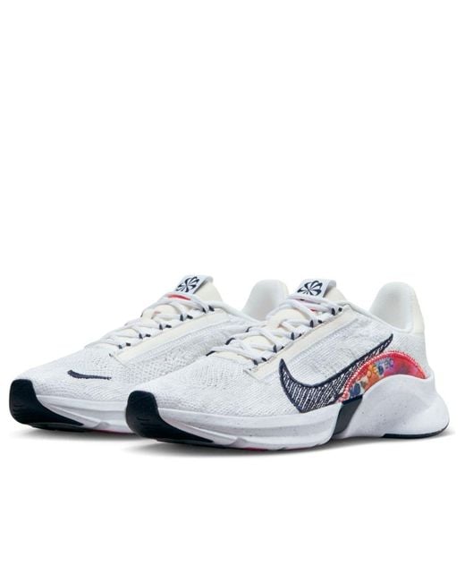 Nike White (Wmns) Superrep Go 3 Flyknit Next Nature 'Paint Smudge'