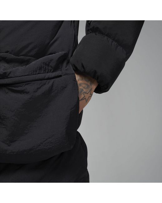 Nike Black Logo Zipper Mid-Length Down Jacket Asia Sizing for men