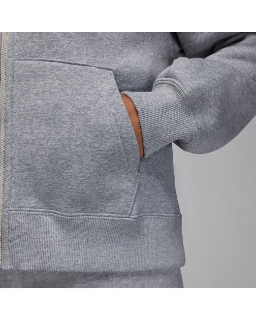 Nike Gray (Wmns) Air Brooklyn Fleece Full-Zip Hoodie Asia Sizing 'Dark Heather' Fd7866-063