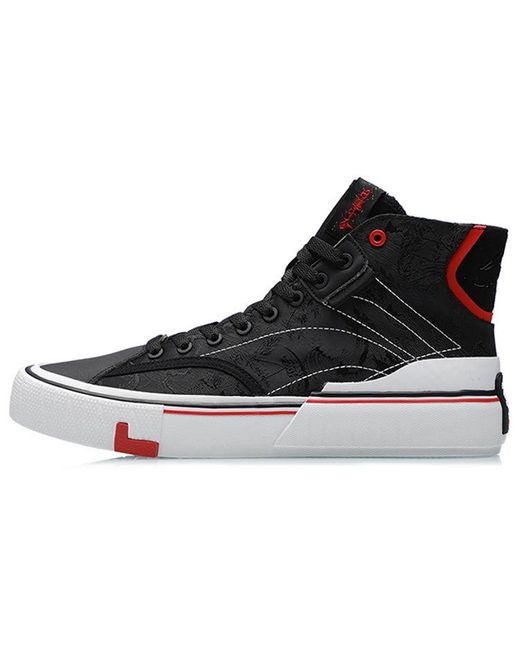 Li-ning Black Canvas Hi Shoes for men