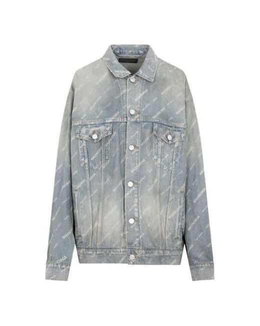 Balenciaga Blue Denim Jacket Large Fit 'Light Japanese' for men