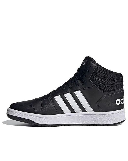 Adidas Neo Hoops 2.0 Mid Shoes Black/white for Men | Lyst