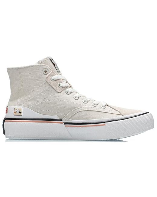 Li-ning White (Wmns) Canvas Hi Shoes