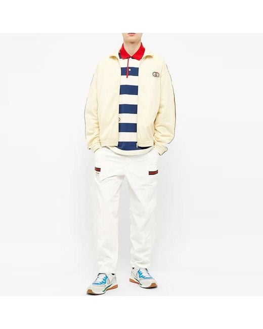 Gucci Natural Chest Logo Zip Jacket White for men