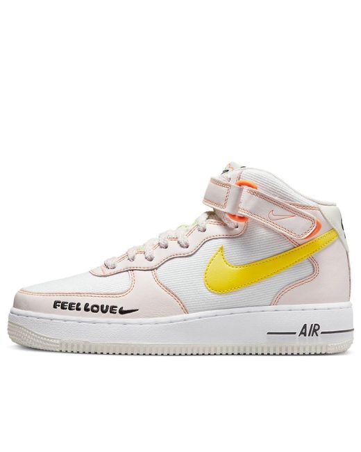 Nike White (Wmns) Air Force 1 '07 Mid 'Feel Love'