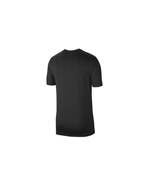 Nike Black Sportswear Large Logo Printing Casual Sports Short Sleeve for men