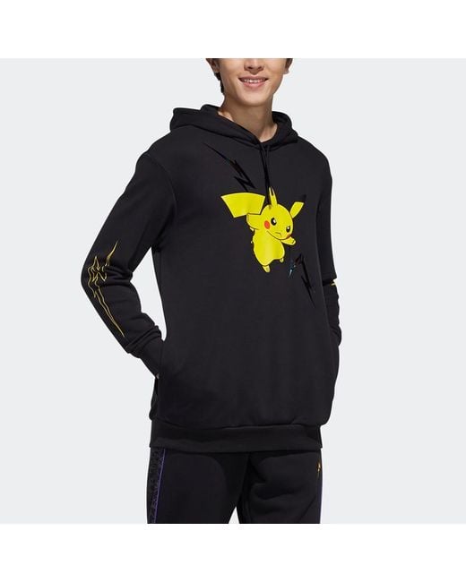 Adidas Blue Neo M Pkmn Pikachu Pattern Printing Hooded Drawstring for men
