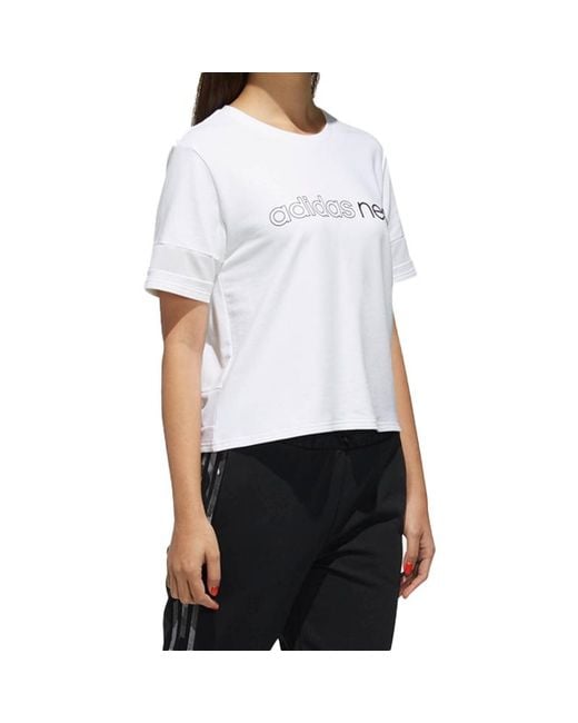 Adidas Gray (Wmns) Neo Sweat Hd Ss Sports Round-Neck