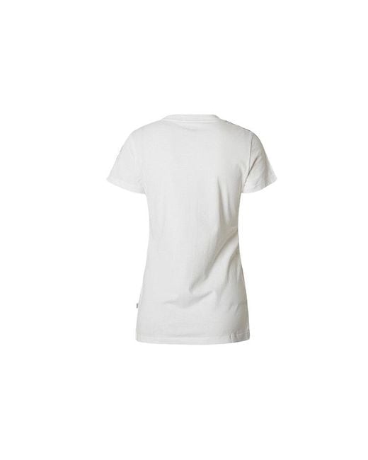 PUMA White (Wmns) Large Logo Casual Short Sleeve