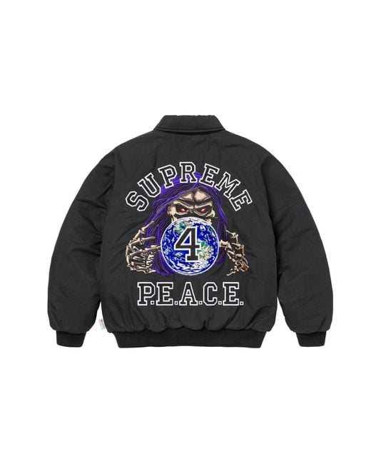 Supreme Blue Fw23 Fw23 Week11 Peace Embroiderd Work Jacket for men