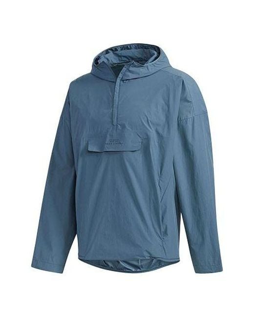 Adidas Blue Sports Woven Pullover Jacket for men
