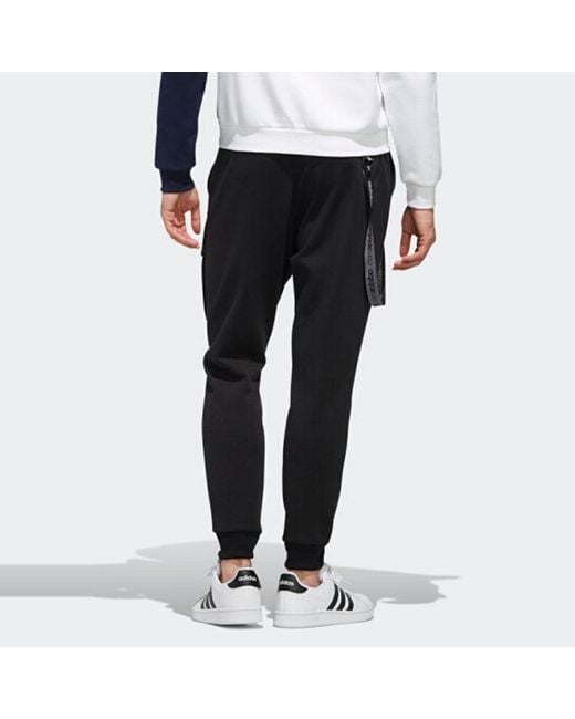 Adidas Black Neo M Ut Tp 1 Knit Bundle Feet Fleece Lined Sports Long Pants for men