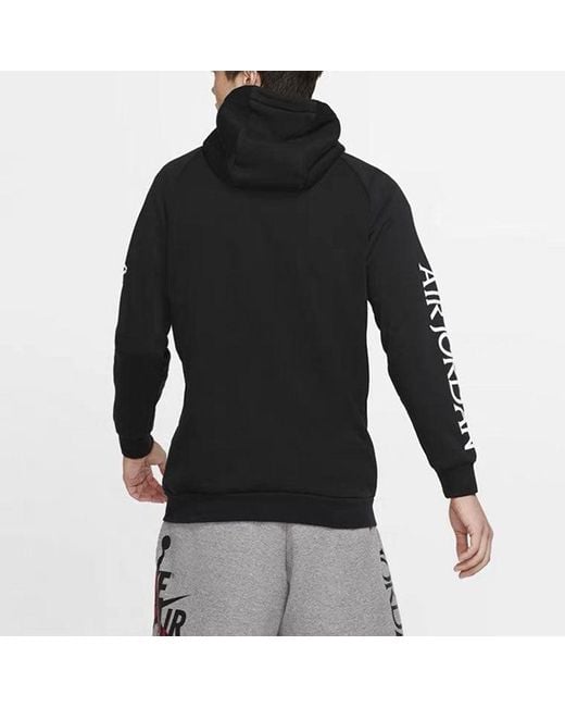 Nike Black Jumpman Classics Logo Casual Sports Breathable Hoodie Jacket for men