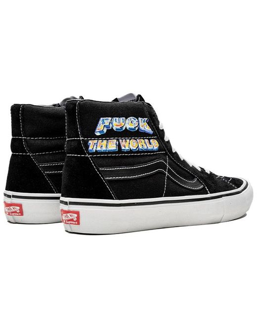 Vans Black Supreme X Sk8-Hi 'Fuck The World for men