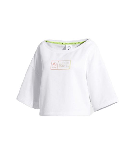 PUMA White (Wmns) Alphabet Printing Pullover